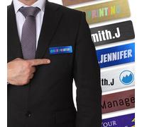 Custom Name Tag with Logo/Name, Personalised Name ID Badge with Magnet Pin Backing - Multiple Colours for Uniforms, Employees, Staff, Doctors, Nurses - UV Printed Name Tag - 2PCS