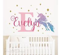 Custom Name Unicorn Wall Decal - Personalized Girls Wall Sticker for Nursery & Kids Room - Unicorn Name Sign for Bedroom Decor