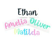 Custom Name Vinyl Stickers - Personalised Name Decals for Walls, Doors, Boxs, Bottles - Removable Vinyl Sticker for Nursery, Bedroom & School (Multiple Colours & Sizes)