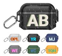 Custom Name Waterproof Case for Airpods 4/Pro/Pro 2/3/2/1 Gen,Personalized Initial Cover with Carabiner,Wireless and USB-C Charging High Drop Protection,Customized Your Own Text