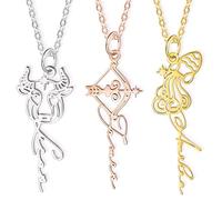 Custom Name Zodiac Sign Necklace for Women Men - Aries Taurus Gemini Cancer Leo Virgo Libra Scorpio Sagittarius Capricorn Aquarius Pisces Constellation Pendant Personalised Horoscope Jewellery Gifts