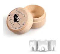 Custom Named Tooth Fairy Box, Cute Baby Tooth Storage Box, Carved Wooden Tooth Rack Baby Tooth Souvenir Box, Lost Tooth Box, Tooth Fairy Gift for Boys and Girls Placed Under Pillows for Children