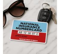 Custom National Insurance Number Reference Card - Personal Reminder Plastic Card - 85x55mm Plastic - Made in UK