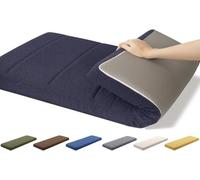 Custom Navy Blue Velvet Bench Cushion Non-Slip Zippered High-Density Foam Perfect for Window Seat Garden Terrace Kitchen 40x160CM