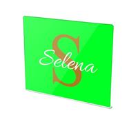 Custom Neon Green Print Acrylic Cutting Board with Counter Lip Non Slip Personalized Large Cutting Board for Countertop Protector 16”×13”