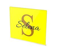 Custom Neon Lemon Yellow Pattern Acrylic Cutting Board with Counter Lip Non Slip Personalized Large Cutting Board for Countertop Protector 16”×13”
