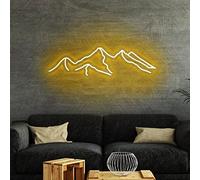 Custom Neon Sign Mountain Light,Led Waterproof Hanging Acrylic Neon Bar Lights Neon Decor Visual Wall Art Home Wall Decoration,color Can Be Customized(Orange,70x21CM)