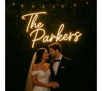 Custom Neon Sign - Personalized LED Neon Light with Your Text/Logo, Dimmable, Remote, Acrylic Backboard, Wall-Mount - Wedding Backdrop, Business Logo, Bedroom, Bar & Game Room Decor