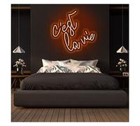 Custom Neon Sign That's Life Light,Led Waterproof Hanging Acrylic Neon Bar Lights Neon Decor Visual Wall Art Home Wall Decoration,color Can Be Customized(Orange,Width 40cm)