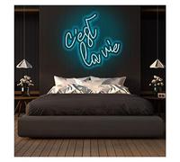 Custom Neon Sign That's Life Light,Led Waterproof Hanging Acrylic Neon Bar Lights Neon Decor Visual Wall Art Home Wall Decoration,color Can Be Customized(Ice blue,Width 40cm)