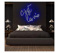 Custom Neon Sign That's Life Light,Led Waterproof Hanging Acrylic Neon Bar Lights Neon Decor Visual Wall Art Home Wall Decoration,color Can Be Customized(Blue,Width 40cm)