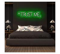 Custom Neon Sign Trust Me Light,Led Waterproof Hanging Acrylic Neon Bar Lights Neon Decor Visual Wall Art Home Wall Decoration,color Can Be Customized(Green,Width 75CM)