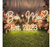 Custom Neon Signs, Dimmable Personalized LED Neon Signs for Wall Decor, Festival Gift, Party, Wedding, Bar Décor, Company Logo Signs Neon Light, 2 Row Text