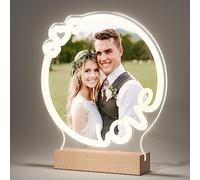 Custom Neon Signs, Personalized Photo Dimmable Led Neon Signs Customizable for Wall Decor Anniversary Wedding Birthday Party Gift Bedroom,Round love