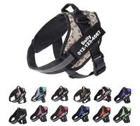 Custom No Pull Dog Harness - Personalized with Name & Phone Number, Reflective Adjustable Vest to Prevent Pulling Choking, for Training Walking Small Medium Large Dogs (Camouflage White)