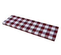 Custom Non-Slip Seat Cushions for Bay Windows & Patios Red & White Plaid Fabric Bench Pads Ideal for Indoor/Outdoor Chairs 60" x 15" x 2" Garden Swing Comfort