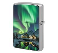 Custom Northern Lights Lighter Case Personalized Metal Lighter Cover Holder Reusable Shockproof Protective Lighters Without Insert Gift for Men Women Dad Husband