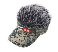 Custom Novelty Hair Visor Cap Adjustable Baseball Hat Wig Spiked Hairs Unisex Embroidered Your Own Text Fake Hair Wig Visor