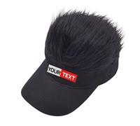 Custom Novelty Hair Visor Cap Adjustable Baseball Hat Wig Spiked Hairs Unisex Embroidered Your Own Text Fake Hair Wig Visor Black