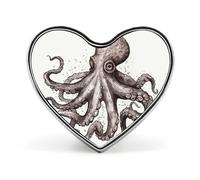 Custom Octopus Lapel Pin Aluminum Alloy Button Badge Personalized Heart Exquisite Brooch Classic Mini Pin for Backpacks Hat Suit Jacket Decoration