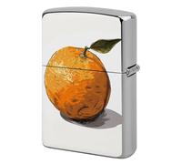 Custom Orange Hand Drawn Lighter Case Personalized Metal Lighter Cover Holder Reusable Shockproof Protective Lighters Without Insert Gift for Men Women Dad Husband