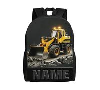 Custom Outdoor 2D Flat Casual Travel Daypack with Name for Women or Men Personalized Architecture Bulldozers-Themed Backpack for Engineering Lover Custom Bulldozers Prints Large Capacity Daypack