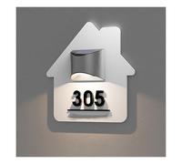 Custom Outdoor Solar LED Address Sign, Personalized, Waterproof Address Plaque with Smart Light Control (Warm Light),Suitable for Outdoor Wall Mounting. Available in White/Black.-White