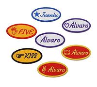 Custom Oval Name Tag Embroidery Patch Badage Personalized with Hook Backing