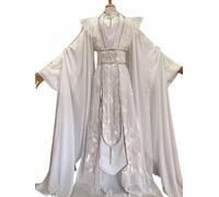 Custom Oversize Unisex Carnival Cosplay Costume White Chinese Hanfu Dress Large Size 7XL (M)