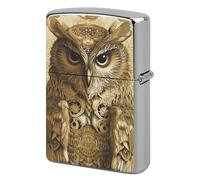 Custom Owl Pattern Lighter Case Personalized Metal Lighter Cover Holder Reusable Shockproof Protective Lighters Without Insert Gift for Men Women Dad Husband