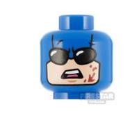 Custom Pad Printed Head Unbeatable Maverick Bloody Open Mouth BLUE