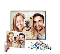 Custom Paint by Numbers for Adults Kit - Personalized DIY Photo Canvas for Family, Friends, Pet Lovers & Christmas Craft