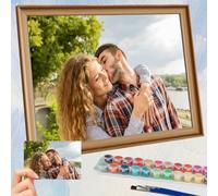Custom Paint by Numbers Kit for Adults Beginners - Personalised Paint by Numbers Canvas Set, DIY Painting by Numbers Make Your Own Photo, Unique Gifts for Couple, Family, Friends, Pets Home Decor
