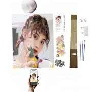 Custom paint by numbers kit for Adults personalized paint by numbers custom photo from your own photo paint for Beginners home decor Acrylic paint Oil Paint with assembled Frame (12"x16")