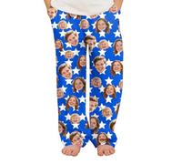 Custom Pajama Pants, Personalized Pajamas For Men Women With Photos Printed, Perfect For Christmas Valentine's Day Gifts Blue