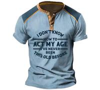 Custom Papa Shirt - Men's Crop Top T-Shirt, White Polo, Short Sleeve, Funny Slogan Print, Sky Blue, XXL