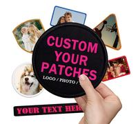 Custom Patches, Add Your Photo/Logo/Text,Personalised Name Patch with Merrowed Edge,Custom Edge Embroidered Patch,for Hats, Bags, Jackets & Uniforms-Circle 10x10m