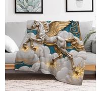Custom Pegasus Cloud Flight Blanket Lightweight Flannel Fleece Throw for Couch Sofa Bed Luxury Soft Cozy Plush Lap Bedtime Blanket for All Seasons Bedroom Home Decor Gifts 60x80