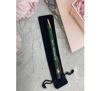 Custom pen personalised Pens, Free velvet pen case, Group Gift, for Teacher, Friends, Student, Faimily, Wedding, Business, Baby shower (Green + Free black velvet)