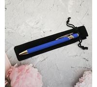 Custom pen personalised Pens, Free velvet pen case, Group Gift, for Teacher, Friends, Student, Faimily, Wedding, Business, Baby shower (Royal Blue + Free black velvet)