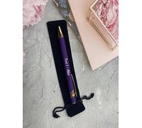 Custom pen personalised Pens, Free velvet pen case, Group Gift, for Teacher, Friends, Student, Faimily, Wedding, Business, Baby shower (Purple + Free black velvet)