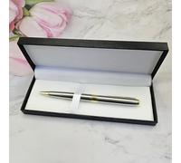 Custom pen personalised Pens, Free velvet pen case, Group Gift, Gift for Teacher, Friends, Student, Faimily, Wedding, Business Promotion, Baby shower (Silver Business Pen（with gift box)）)
