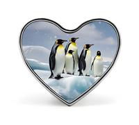 Custom Penguins On The Iceberg Lapel Pin Aluminum Alloy Button Badge Personalized Heart Exquisite Brooch Classic Mini Pin for Backpacks Hat Suit Jacket Decoration