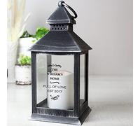 Custom Personalised Antique Scroll Rustic Black Lantern