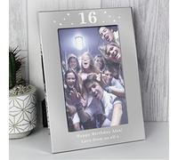 Custom Personalised Any Age Birthday 6x4 6 x 4 Silver Finish Photo Frame