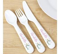 Custom Personalised Baby Unicorn Plastic Cutlery - for Girls, Unbreakable