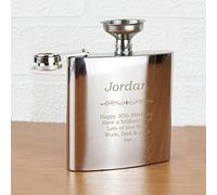 Custom Personalised Bold Name Swirl Hip Flask Laser Engraved. Birthdays, Weddings.