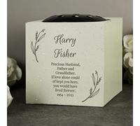Custom Personalised Botanical Memorial Graveside Flower Holder Vase Rose Bowl Engraved with Custom Message