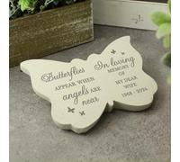Custom Personalised Butterflies Appear Memorial Butterfly Resin Stone Engraved with Custom Message