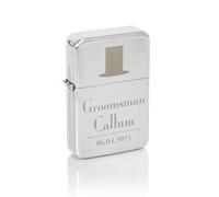 Custom Personalised Decorative Wedding Groomsman Petrol Lighter. Laser Engraved. For Weddings